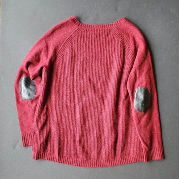 J.crew Red Knit Boxy Sweater 100% wool - Picture 6 of 8